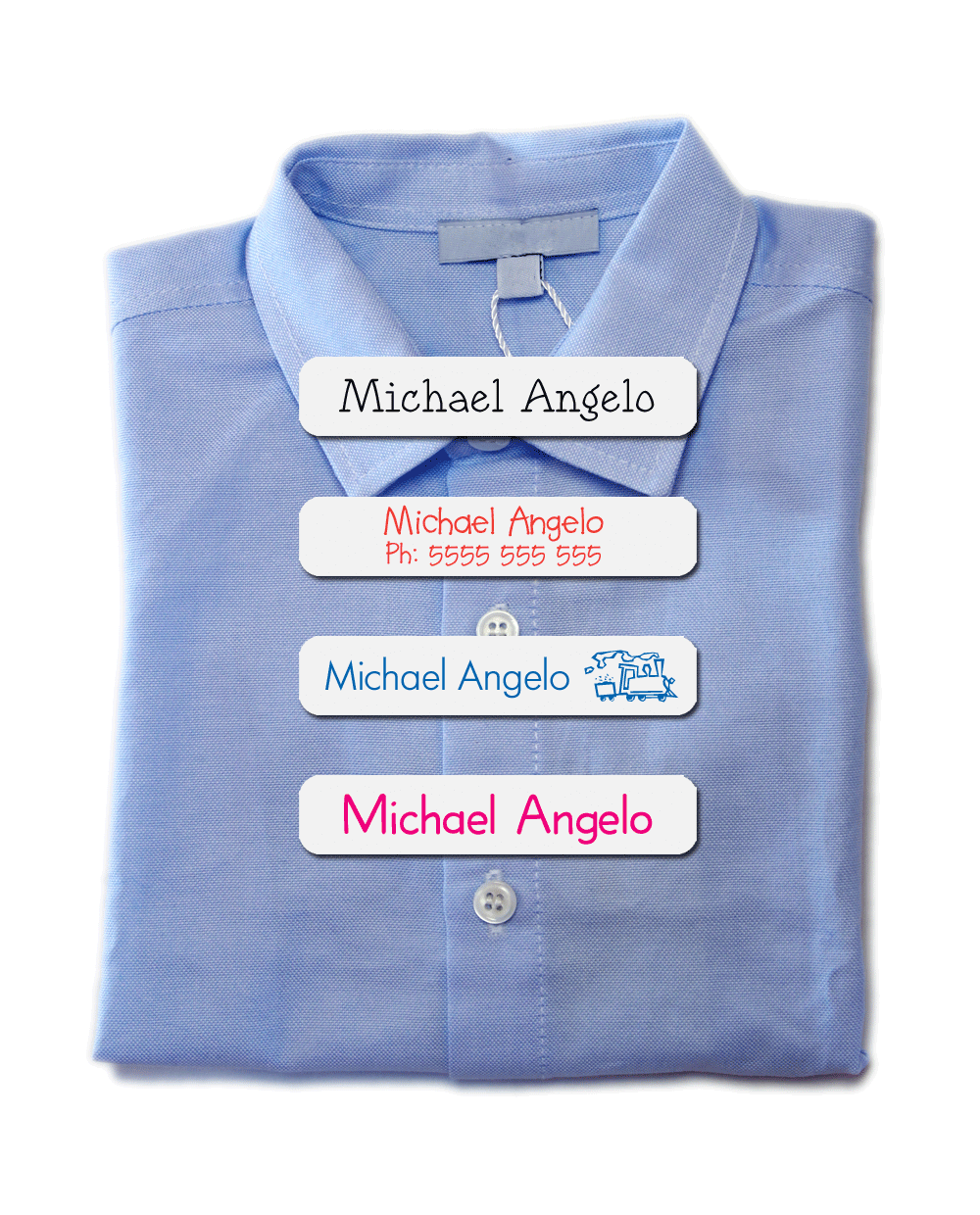 Large Writable Iron-On Name Labels for Clothing with Permanent Laundry –  Label Land